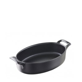 Revol Belle Cuisine Fuente Oval de Porcelana Negra 18x12 cm (Set de 4)