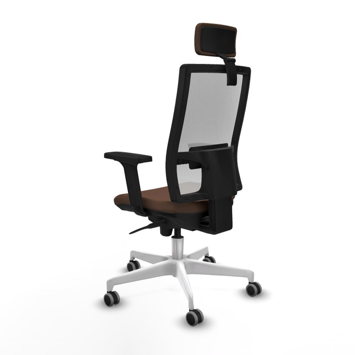 PIQUERAS Y CRESPO Silla de oficina Horna con mecanismo Sincro, Marrón y Blanco PIQUERAS Y CRESPO Silla de oficina Horna con mecanismo Sincro, Marrón y Blanco