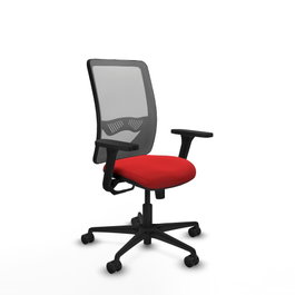 PIQUERAS Y CRESPO Silla de oficina Zulema con mecanismo Sincro, Rojo y Gris