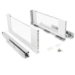 HERRAJES ALK Cajon Qube H185 Extraccion Total 500mm Laterales Cristal Blanco Cierre Amortiguado