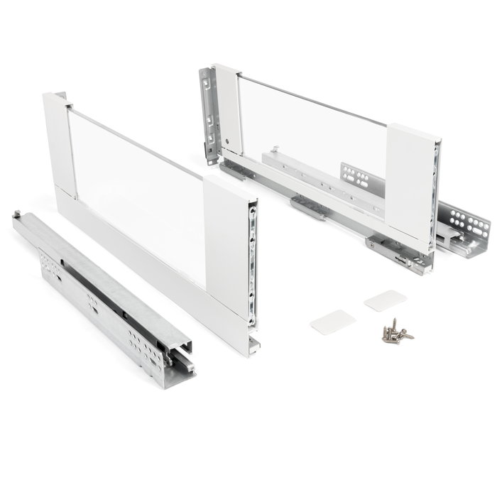 HERRAJES ALK Sistema de cajón QUBE con laterales de cristal HERRAJES ALK Sistema de cajón QUBE con laterales de cristal