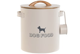 DKD Home Decor Bote de Metal y Bambú de 8L Beige