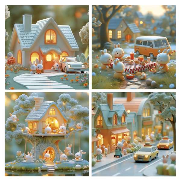 Educa Puzzle 12-16-20-25 piezas Ciudad de Conejitos +3 años