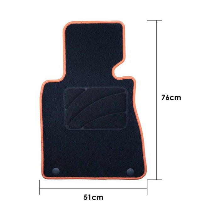 OCC Design Alfombra a Medida BMW E65 Serie 7 Corto (2001-2008) 5 Piezas con Ribete Amarillo