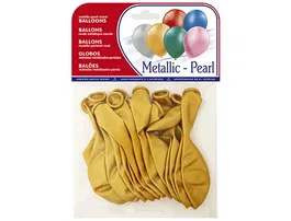Blanca Globo 100% Latex Biodegradable Metalizado Oro Bolsa 15 Unidades Fiesta Decoracion Brillante