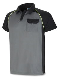 POLO Chaleco de seguridad manga corta alta transpiración Gris/Negro T-XL