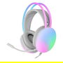 Mars Gaming Auriculares MH-GLOW PC PS4 PS5 Xbox One Series X/S Switch Smartphone - Iluminación RGB Chroma Flow, Driver 50mm, Micrófono, Jack 3.5mm + USB-C, Blanco