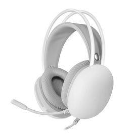 Mars Gaming Auriculares MH-GLOW PC PS4 PS5 Xbox One Series X/S Switch Smartphone - Iluminación RGB Chroma Flow, Driver 50mm, Micrófono, Jack 3.5mm + USB-C, Blanco