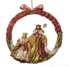 DKD Home Decor Nacimiento Navidad Tradicional Rojo Dorado 50 x 50 x 5 cm