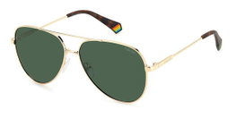 Polaroid PLD-6187-S-J5GG0UC Gafas de sol Unisex con cristal verde y detalles dorados