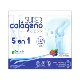 Genomix Pharma Super Colágeno 5 En 1 20 Sticks Bienestar Huesos Cartílagos Piel Músculos Tendones