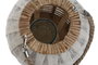 DKD Home Decor Portavelas Bambú y Lino Asa Natural Crudo