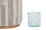 DKD Home Decor Portavelas Bambú y Lino Asa Natural Crudo