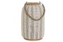 DKD Home Decor Portavelas Bambú y Lino Asa Natural Crudo
