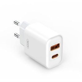 XO Cargador Móvil CE12 20W con USB-C y USB-A Blanco