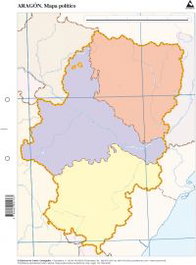CUMIO Paquete de 50 Mapas Mudos Políticos de Aragón