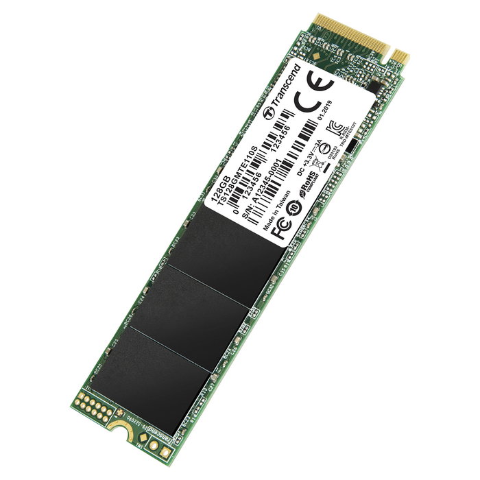 Transcend 128GB SSD M.2 2280 PCIe Gen 3 x4 NVMe MTE220S - Unidad de Estado Sólido 3D TLC, S/N: TS128GMTE220S