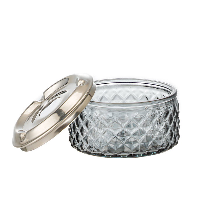 Confortime Cenicero Agua Vidrio y Acero 10.5 cm (12 Unidades)