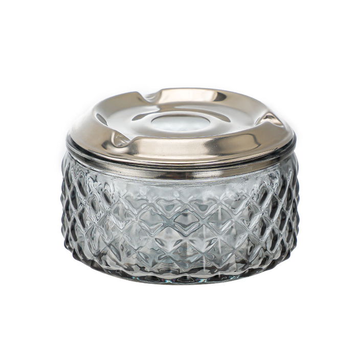 Confortime Cenicero Agua Vidrio y Acero 10.5 cm (12 Unidades)