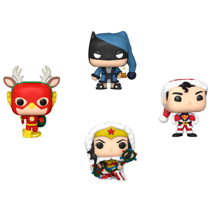 Funko Árbol con 4 figuras Pocket POP DC Comics Happy Holidays