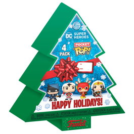 Funko Árbol con 4 figuras Pocket POP DC Comics Happy Holidays