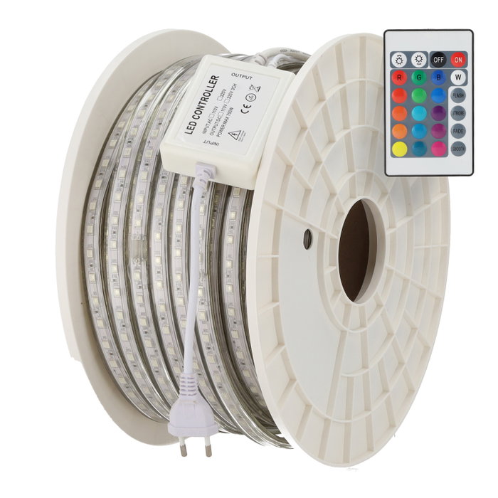 Tira LED Flexible RGB SMD5050 IP65 50 Metros 220VAC Tira LED Flexible RGB SMD5050 IP65 50 Metros 220VAC