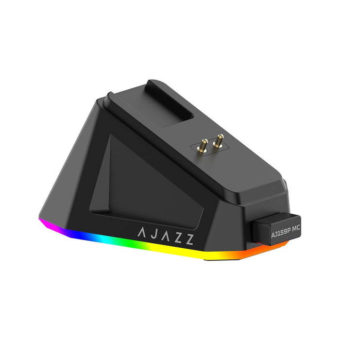 Ajazz Ajazz AJ159P MC 3311 Ratón Inalámbrico con Estación de Carga, Negro