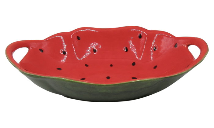 DKD Home Decor Bol de Gres Sandía Verde y Rojo Fruits 24 30x19,5x7,5 cm DKD Home Decor Bol de Gres Sandía Verde y Rojo Fruits 24 30x19,5x7,5 cm