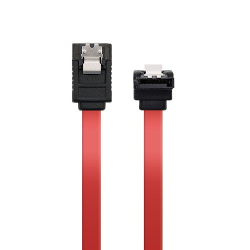Nanocable Cable SATA Datos Acodado con Anclajes 0,5m Rojo
