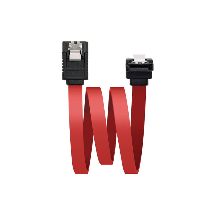 Nanocable Cable SATA Datos Acodado con Anclajes 0,5m Rojo
