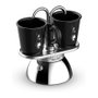 Bialetti Mini Express Induction con 2 tazas de cerámica, Negro