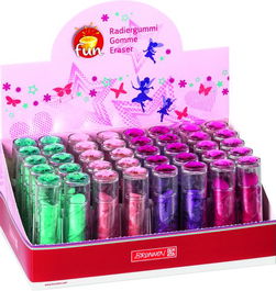 Goma De Borrar Brunnen Fun 3D Lapiz De Labios Surtido Expositor De 40 (4 Col.)