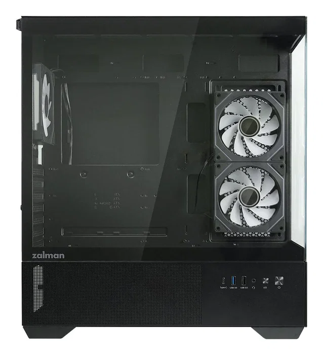 Zalman Chronix Black Caja PC Midi Tower ATX Negro con Panel de Vidrio Templado, Ventiladores ARGB 3x120mm, Puerto USB 3.2 Gen 2 Type-C y Soporte para Radiadores de hasta 360mm