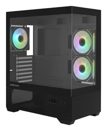 Zalman Chronix Black Caja PC Midi Tower ATX Negro con Panel de Vidrio Templado, Ventiladores ARGB 3x120mm, Puerto USB 3.2 Gen 2 Type-C y Soporte para Radiadores de hasta 360mm