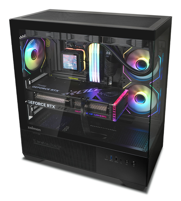 Zalman CHRONIX BLACK Caja PC Midi Tower Negra con Panel de Vidrio Templado