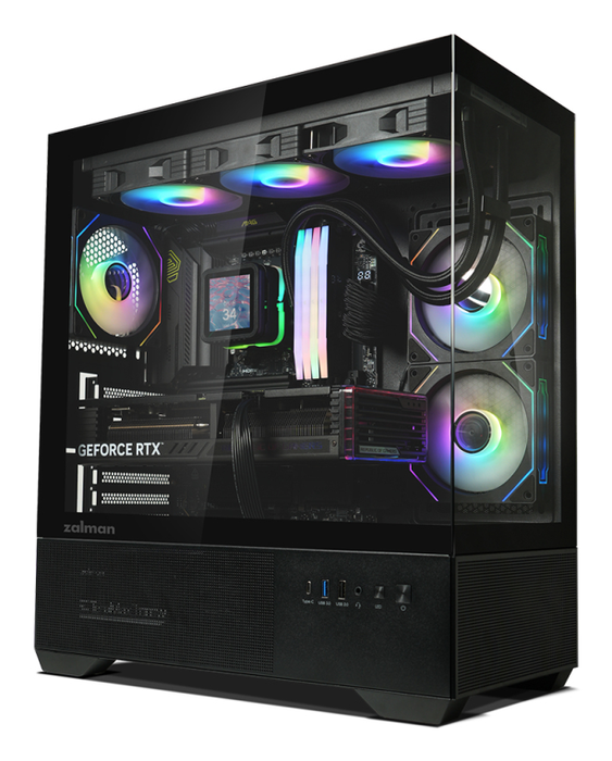 Zalman CHRONIX BLACK Caja PC Midi Tower Negra con Panel de Vidrio Templado
