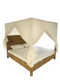 DKD Home Decor Cama Banana 1c25 188 x 198 x 209 cm Fibra de banana y Teca