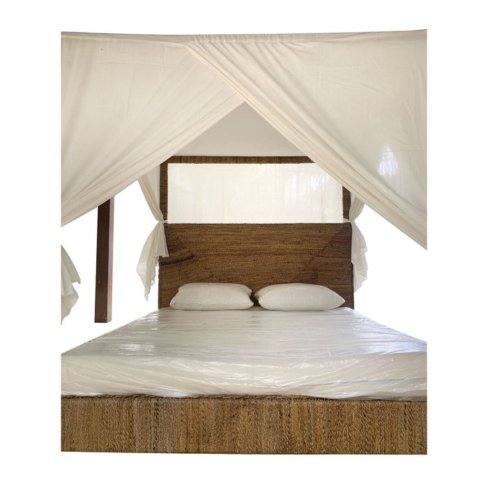 DKD Home Decor Cama de Fibra de Banana y Teca 209x188x198 DKD Home Decor Cama de Fibra de Banana y Teca 209x188x198