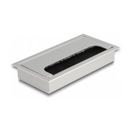 DeLOCK Pasacables para montaje en mesa con cepillo 160 x 80 x 28 mm plata