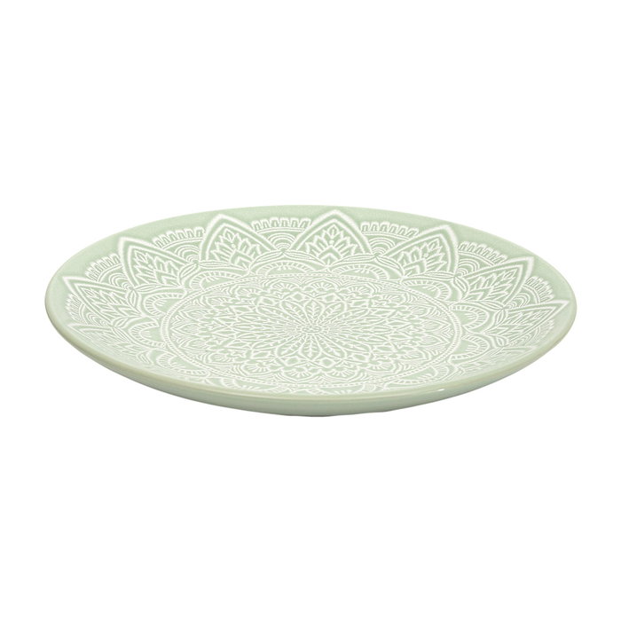Home Deco Factory Plato Postre Verde Mirage Cerámica Diámetro 19,5 cm