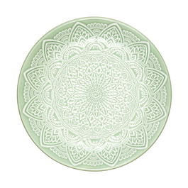 Home Deco Factory Plato Postre Verde Mirage Cerámica Diámetro 19,5 cm