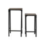 DKD Home Decor Set de 2 Mesitas Auxiliares de Hierro Reciclado y Madera