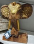 DKD Home Decor Figura de Elefante en Albasia Natural y Dorado
