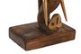 DKD Home Decor Figura de Elefante en Albasia Natural y Dorado