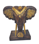 DKD Home Decor Figura de Elefante en Albasia Natural y Dorado