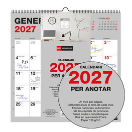 MIQUELRIUS Calendario de escritorio Catalan 2027 Paret Basic Mensual 300x300