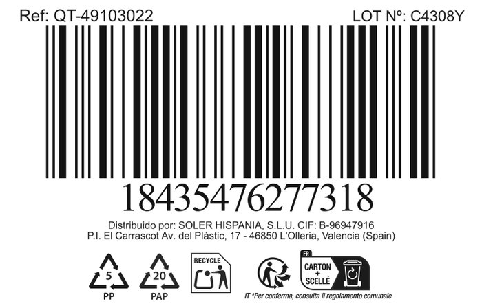 Inde Hermes Cacerola de Acero Inoxidable con Tapa 22 cm (4L) - Pack de 4 Unidades