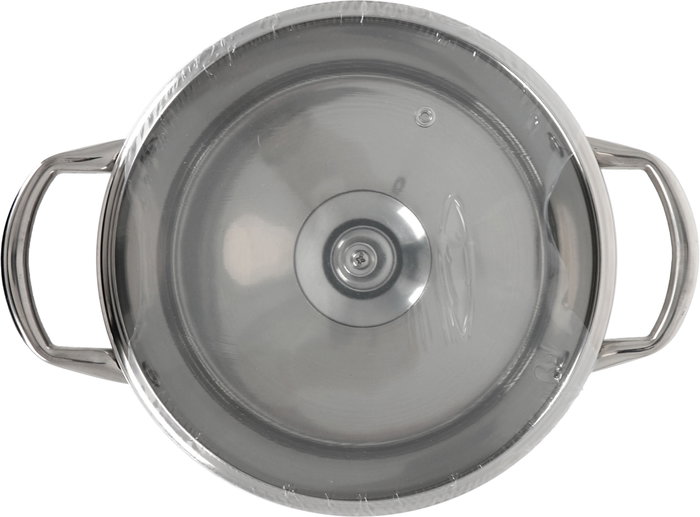 Inde Hermes Cacerola de Acero Inoxidable con Tapa 22 cm (4L) - Pack de 4 Unidades