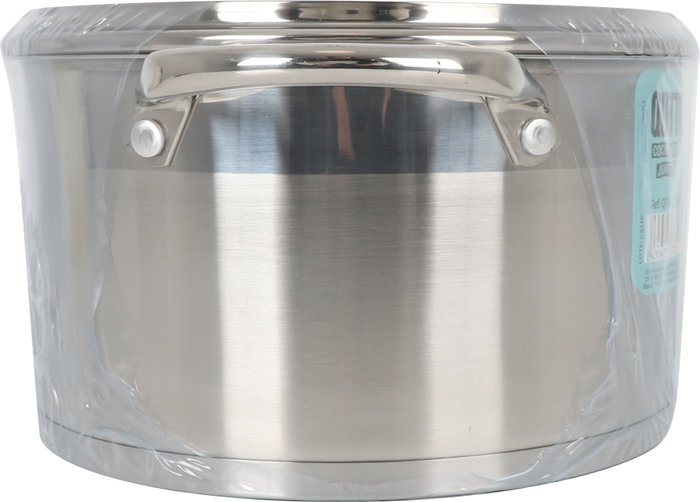 Inde Hermes Cacerola de Acero Inoxidable con Tapa 22 cm (4L) - Pack de 4 Unidades