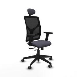 PIQUERAS Y CRESPO Silla de oficina Motilla con mecanismo Sincro/Traslack Gris oscuro y Negro
